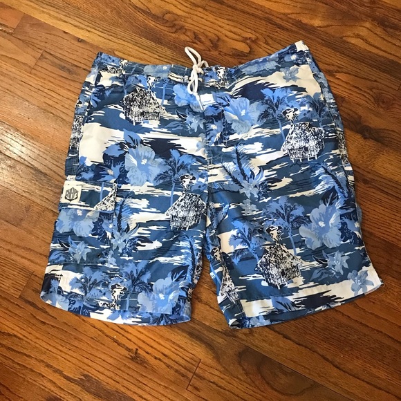 Chaps Swim Trunks Swimming Shorts
Flower Floral Beach
Large Velcro Tie
Pockets - Picture 5 of 10